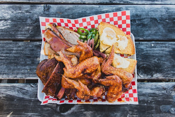 Golden-smoked half chicken with crispy skin and herbs